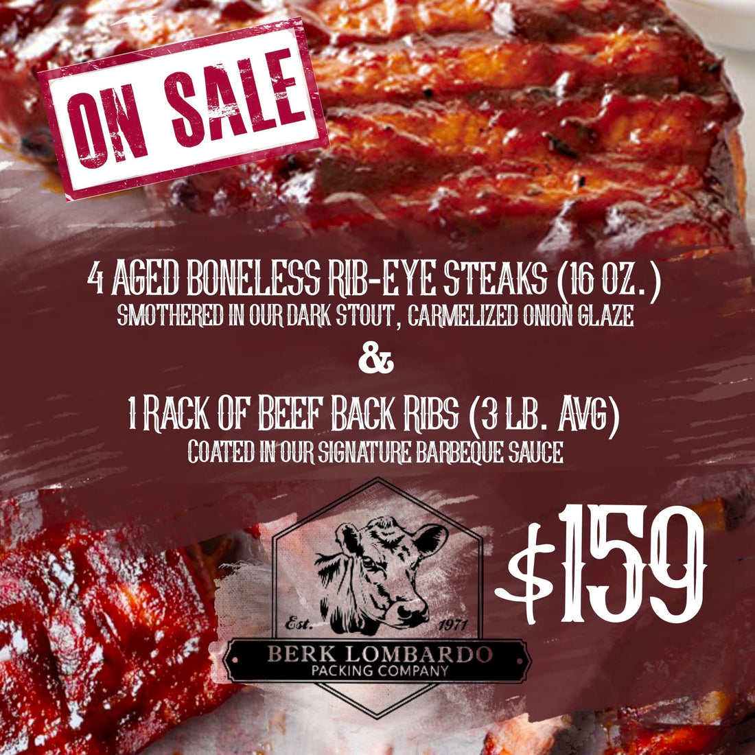 4 Aged Boneless Rib-Eye Steaks & 1 Rack Of Beef Back Ribs