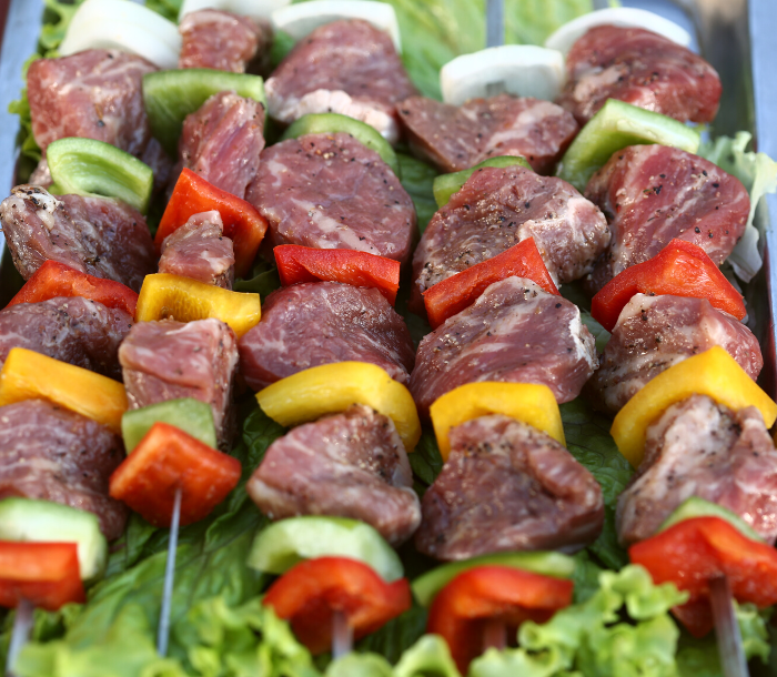 Filet Mignon Kabobs with Veggies - Unmarinated