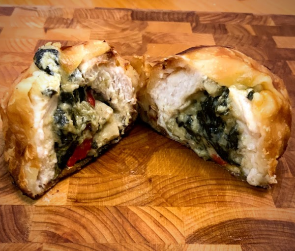 Stuffed Chicken Florentine in Puff Pastry